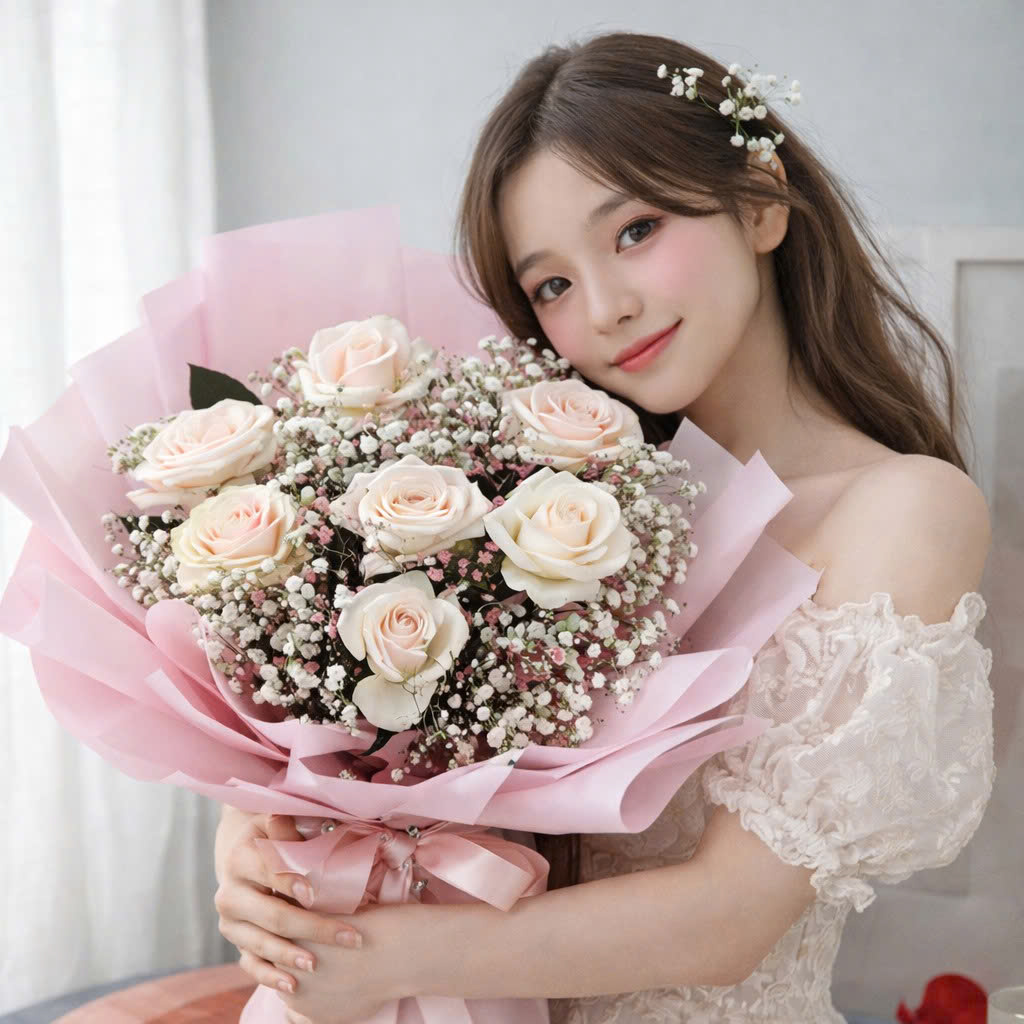 mau-bo-hoa-hong-dau-7-bong-mix-baby